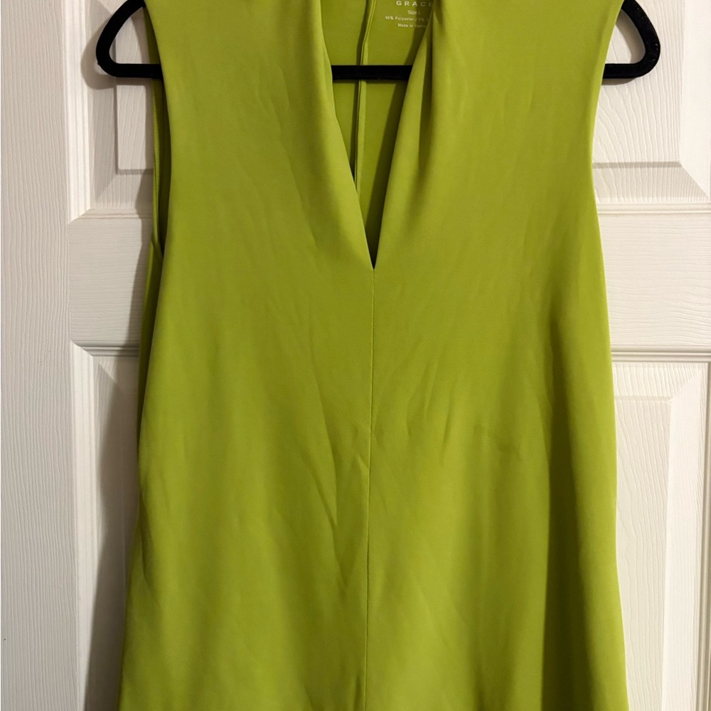 Grana Lime Green V-Neck Tank Top